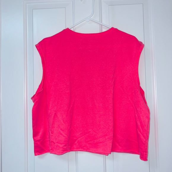 Barbie Pink Shirt, sleeveless sweatshirt, women’s size XL, gym yoga workout Love - Picture 4 of 5